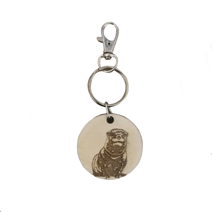 Otter Body Engraved Wooden Keyring
