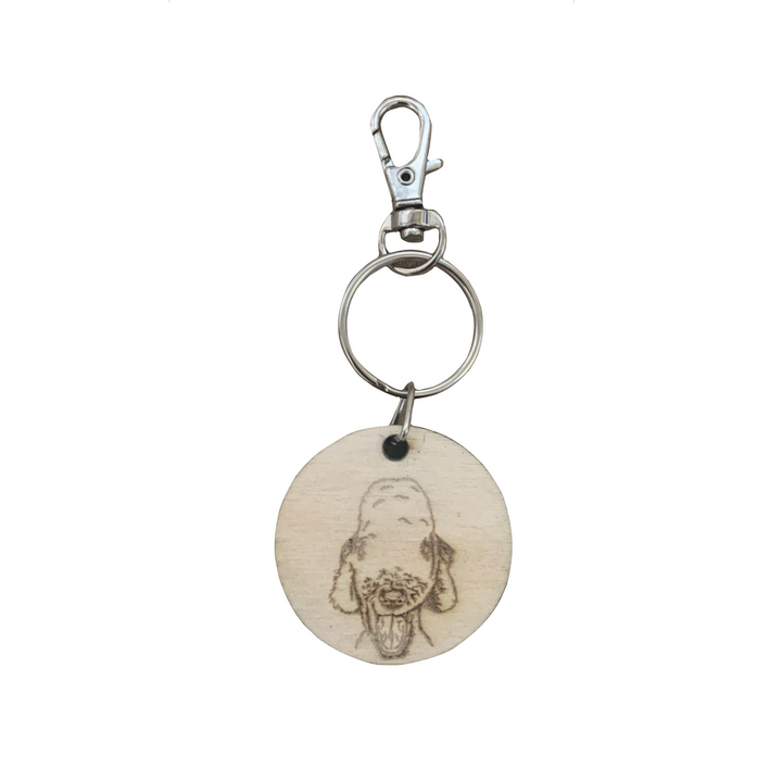Bedlington Terrier Engraved Wooden Keyring