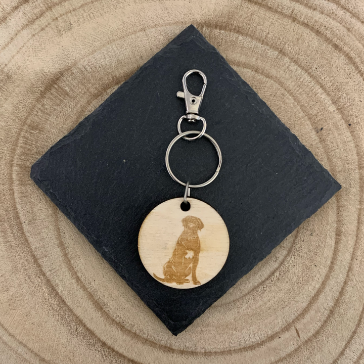 Cane Corso Dog Engraved Wooden Keyring