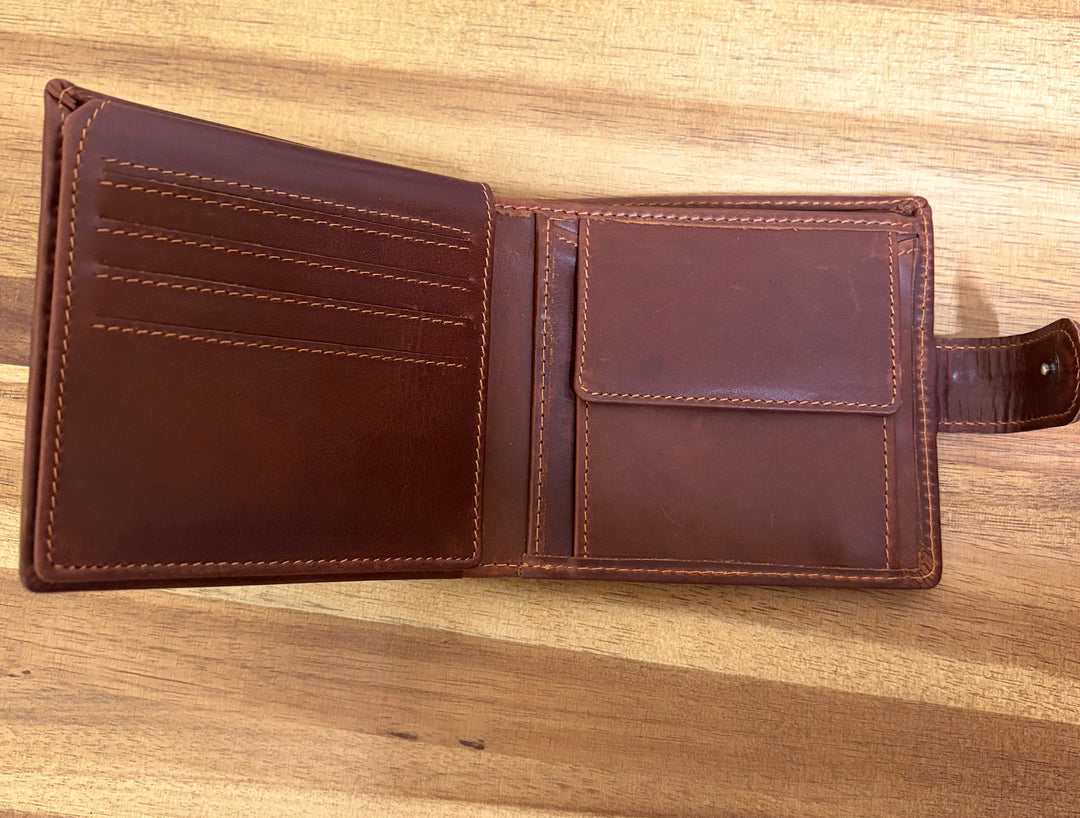 Personalised Lowchen Engraved Dark Tan Genuine Leather Wallet