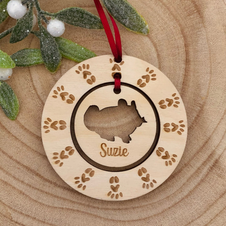 Personalised Chinchilla Hanging Decoration ~ Paw Wreath
