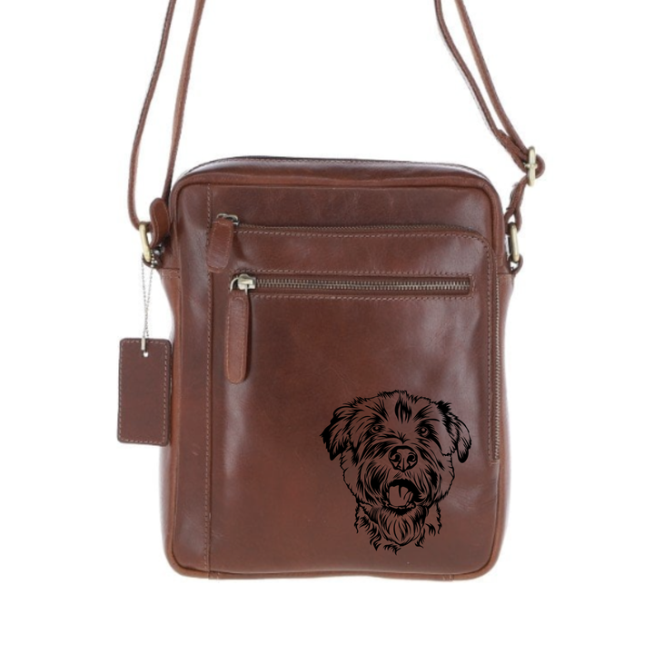 Personalised Glen of Imaal Terrier Engraved Leather Crossbody Bag