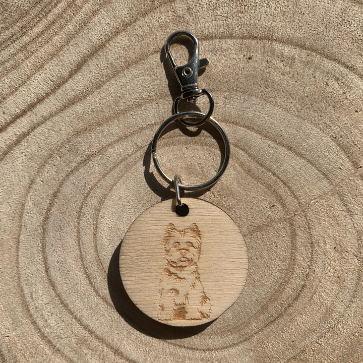 Cairn Terrier Engraved Wooden Keyring