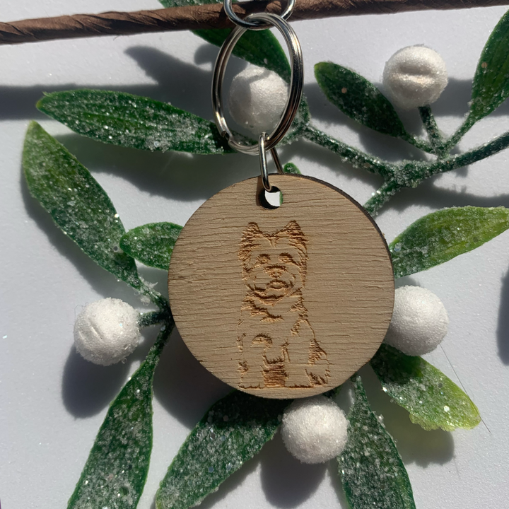 Cairn Terrier Engraved Wooden Keyring