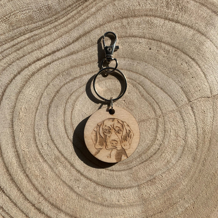 Beagle Engraved Wooden Keyring