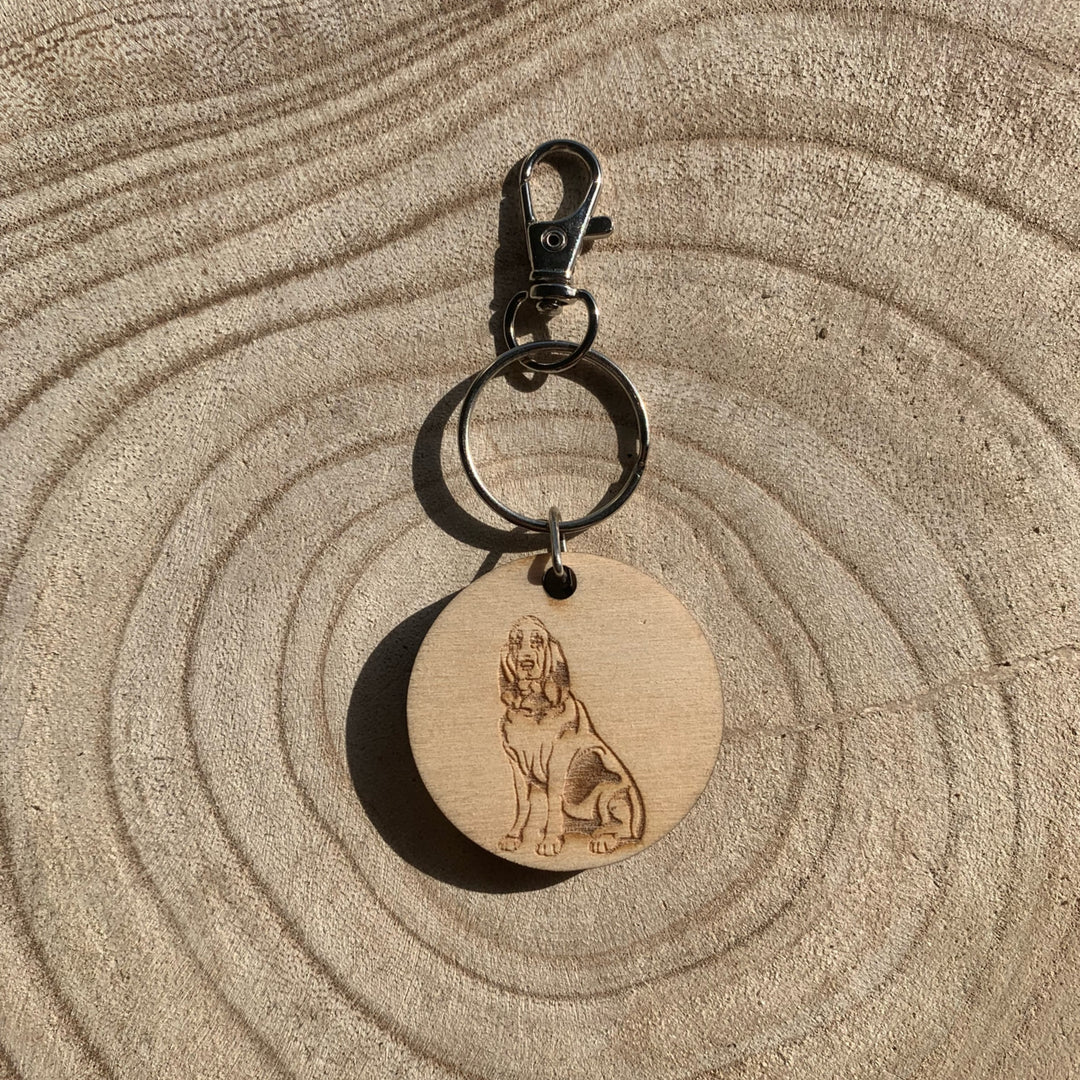 Bloodhound Engraved Wooden Keyring