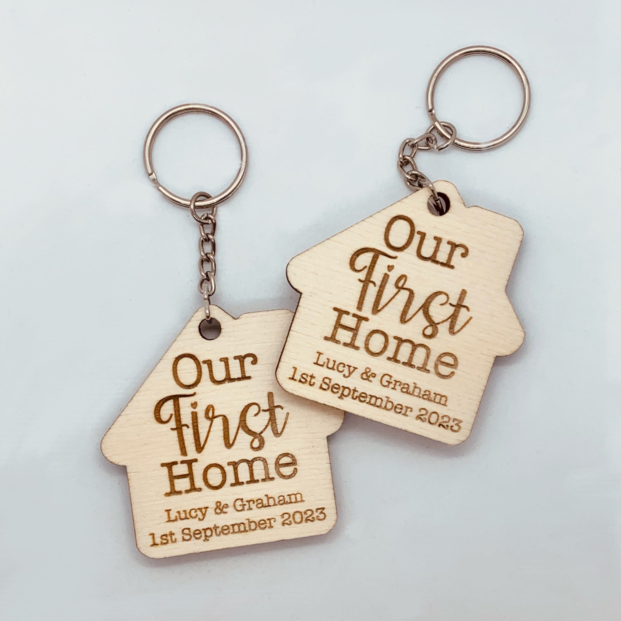 Personalised Our First Home Wooden Keyring – Signature Moments UK