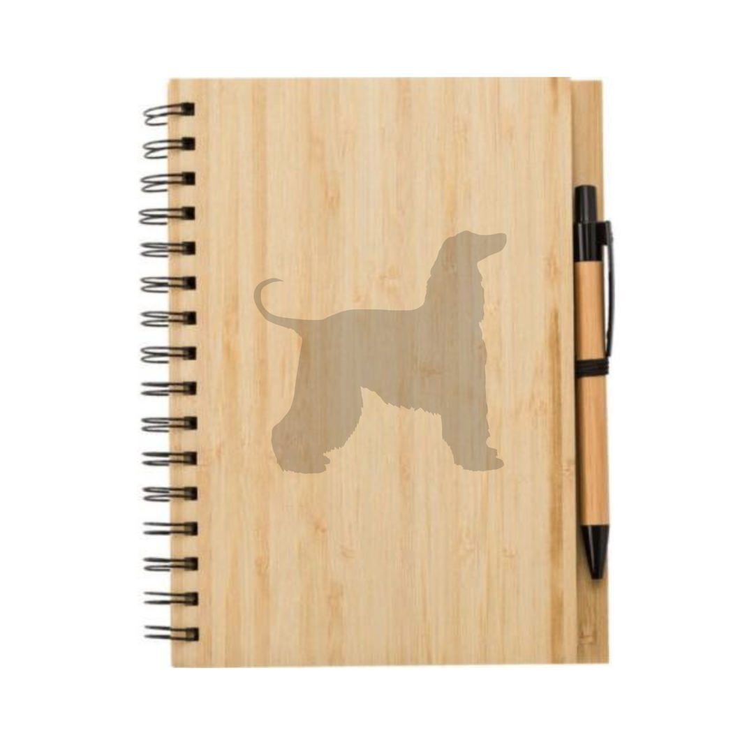 Afghan Hound Show Silhouette Engraved Notebook