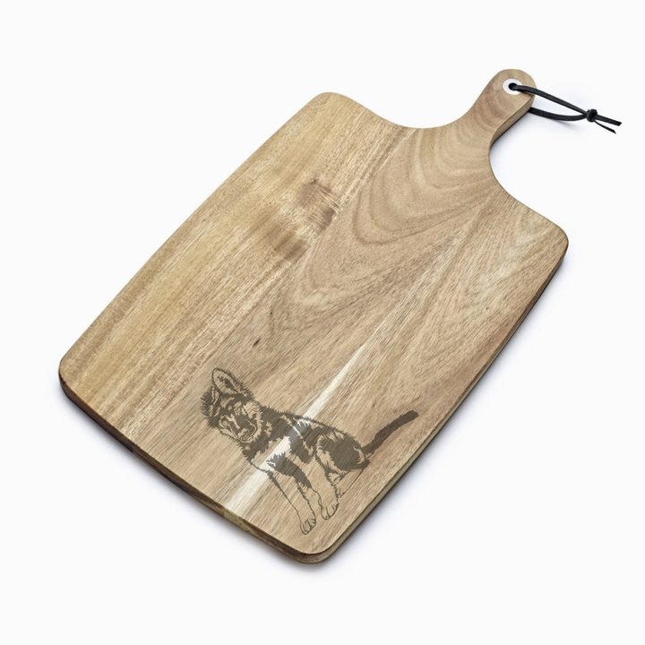 Personalised Alsatian German Shepherd Puppy Engraved Acacia Serving Board