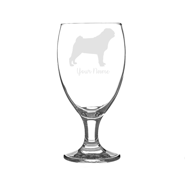 Personalised Adult Pug Craft Beer Snifter Glass