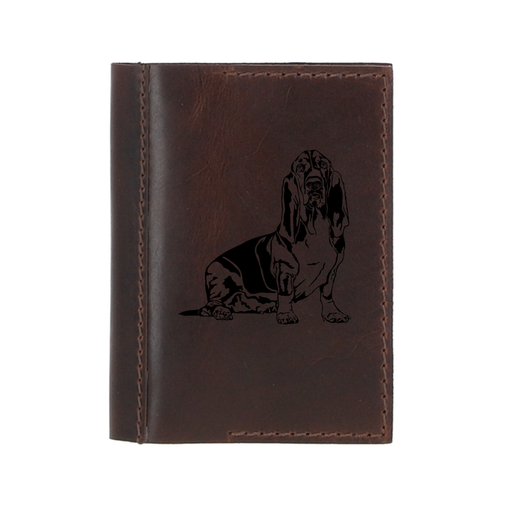 Personalised Basset Hound Leather Sleeve & Notebook
