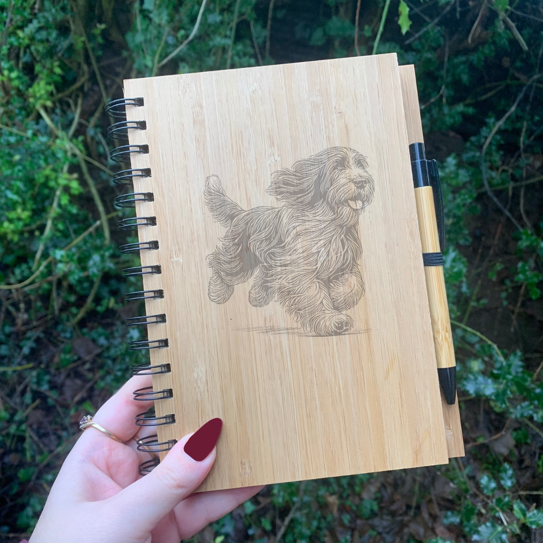 Grand Basset Griffon Vendéen Running Illustration Engraved Notebook