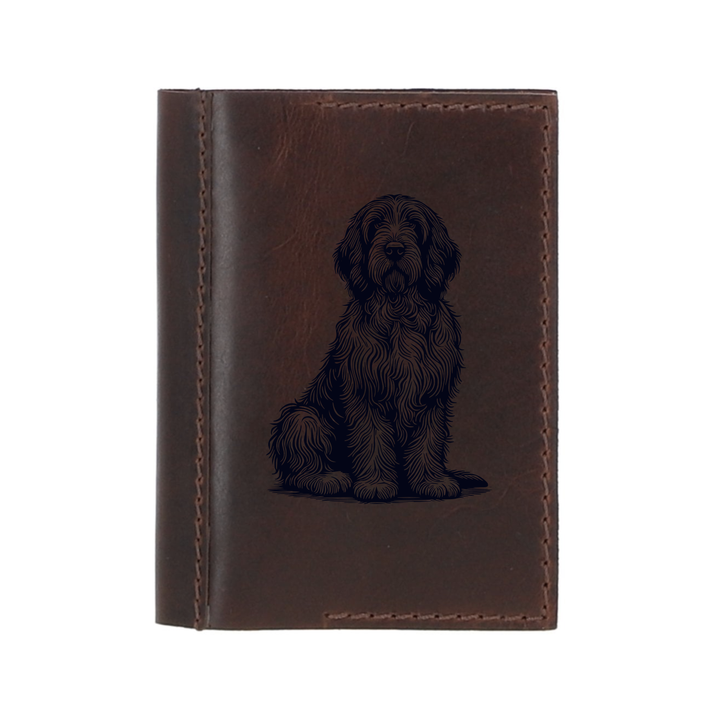 Personalised Basset Griffon Vendeen Leather Sleeve & Notebook
