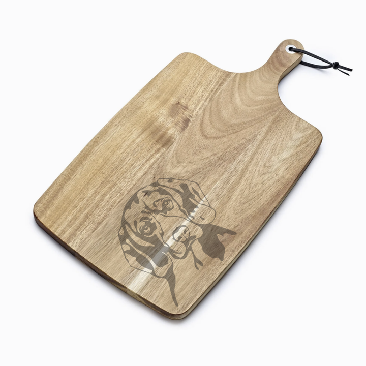 Personalised Beagle Face Engraved Acacia Serving Board