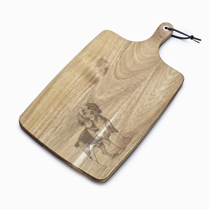 Personalised Standing Beagle Engraved Acacia Serving Board