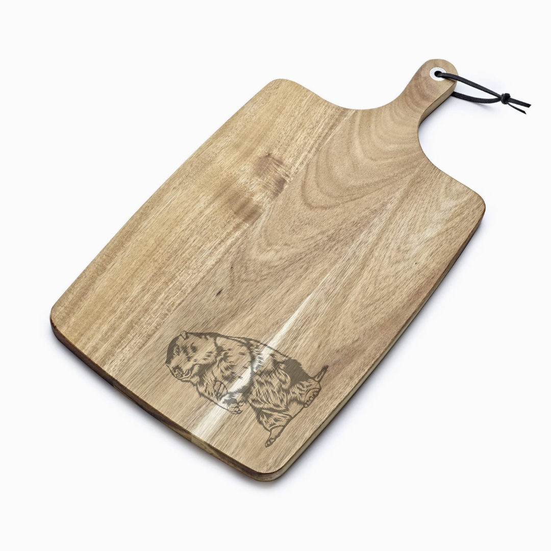 Personalised Beaver Engraved Acacia Serving Board