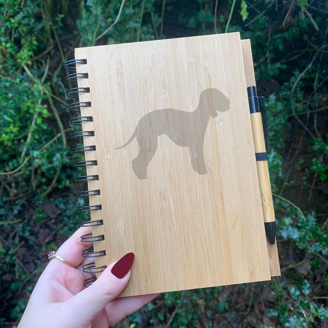 Bedlington Terrier Silhouette Engraved Notebook