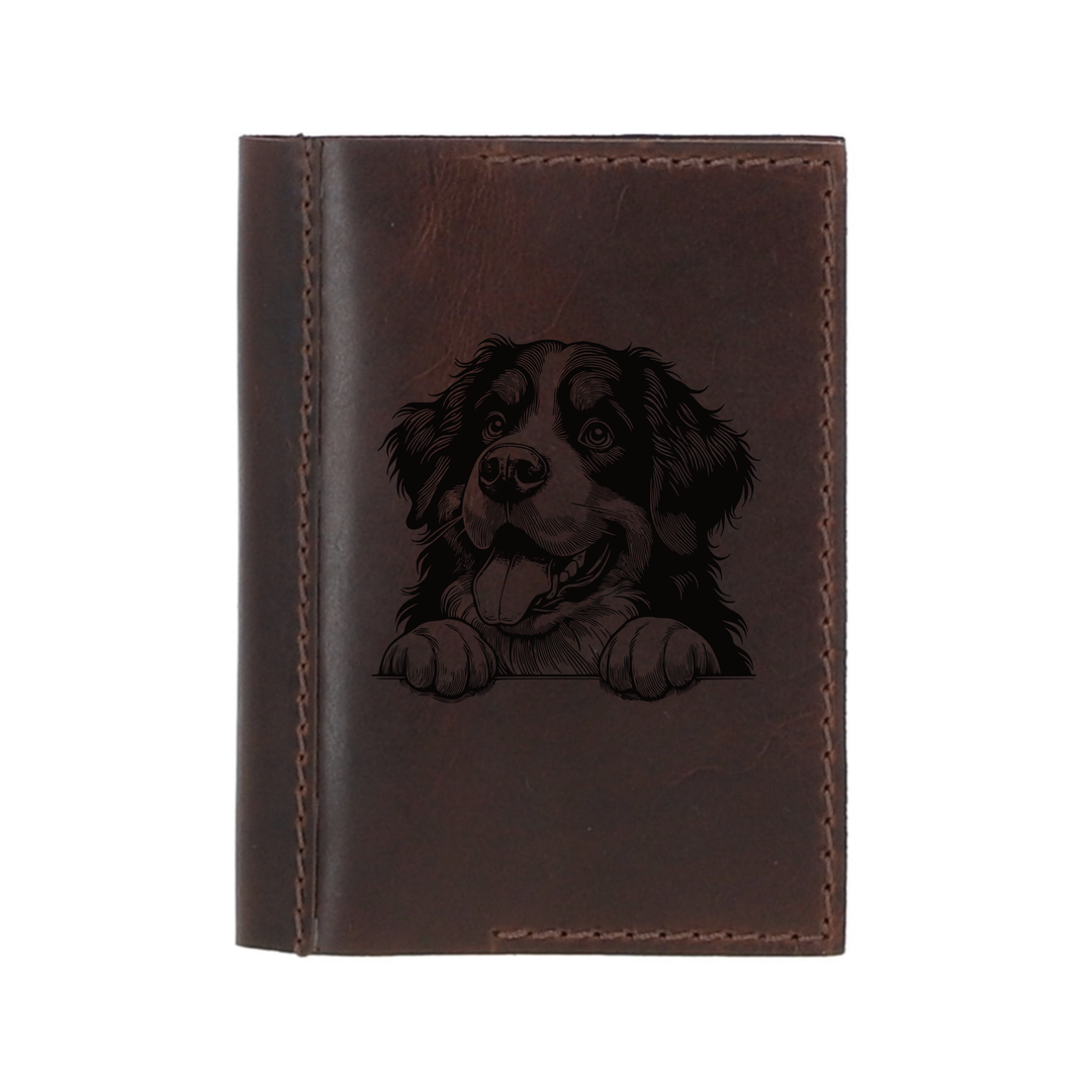 Personalised Bernese Mountain Dog Paws Leather Sleeve & Notebook