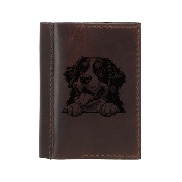 Personalised Bernese Mountain Dog Paws Leather Sleeve & Notebook