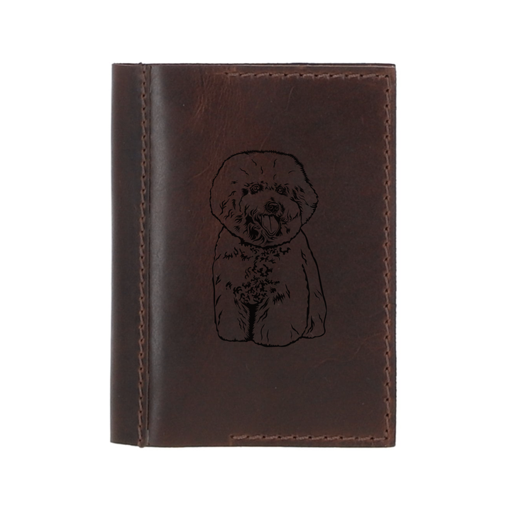 Personalised Bichon Frise Body Leather Sleeve & Notebook