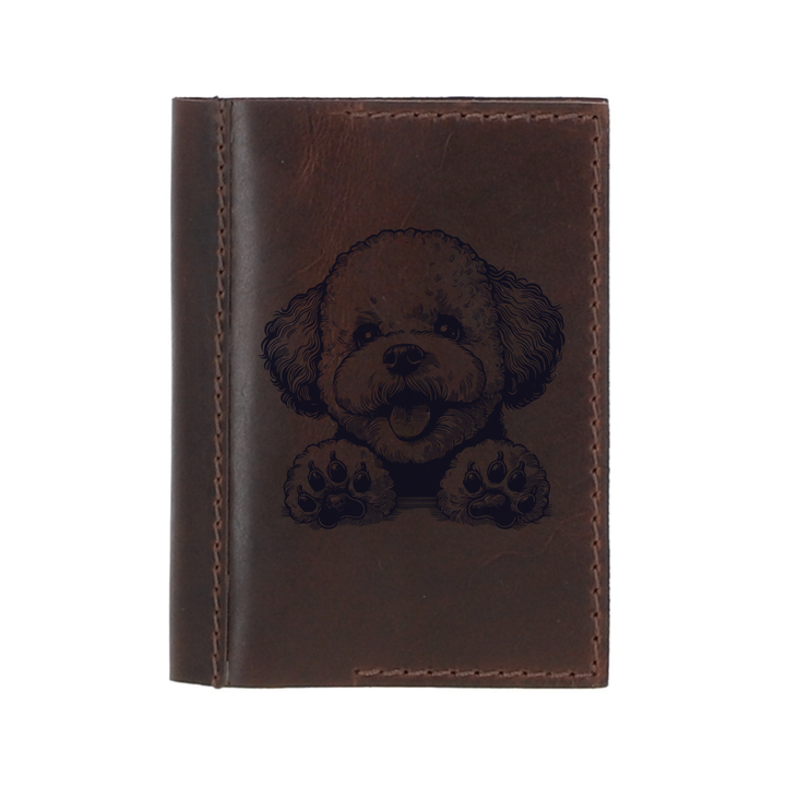 Personalised Bichon Frise Paws Leather Sleeve & Notebook
