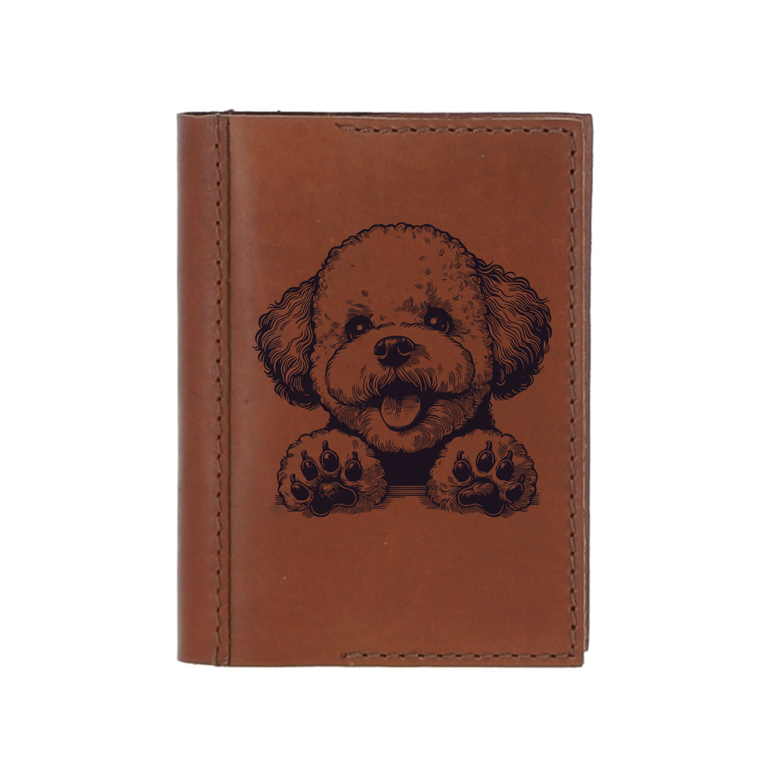 Personalised Bichon Frise Paws Leather Sleeve & Notebook