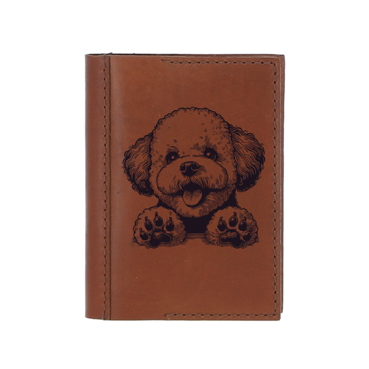 Personalised Bichon Frise Paws Leather Sleeve & Notebook