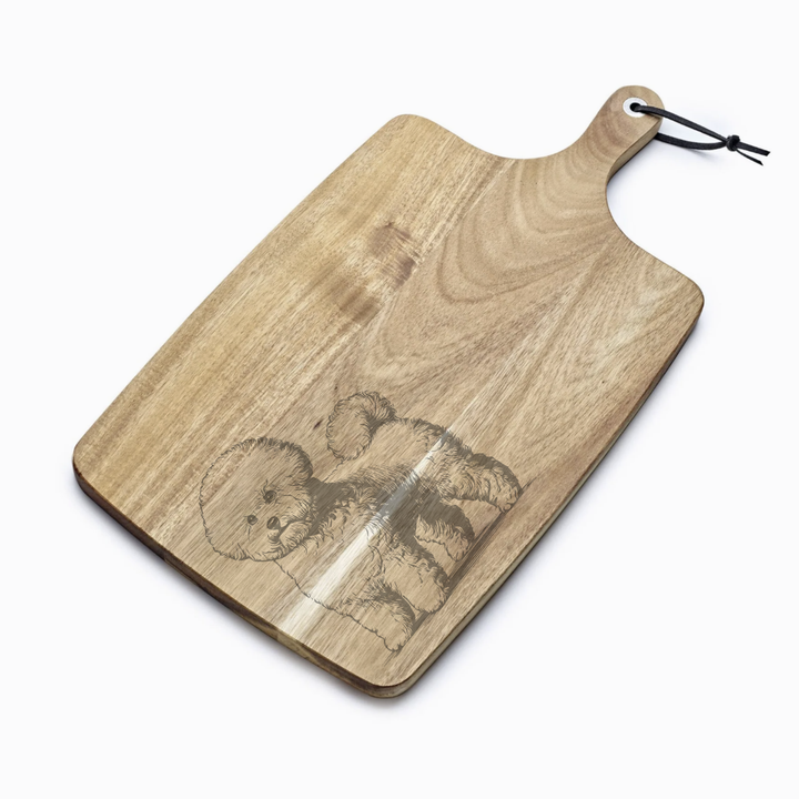 Personalised Bichon Frise Standing Engraved Acacia Serving Board