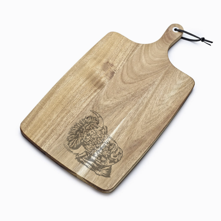Personalised Bison Engraved Acacia Serving Board