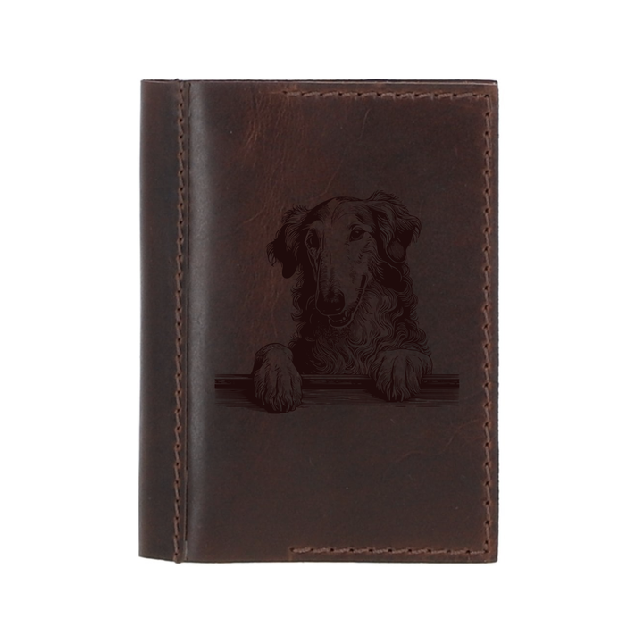 Personalised Borzoi Paws Leather Sleeve & Notebook