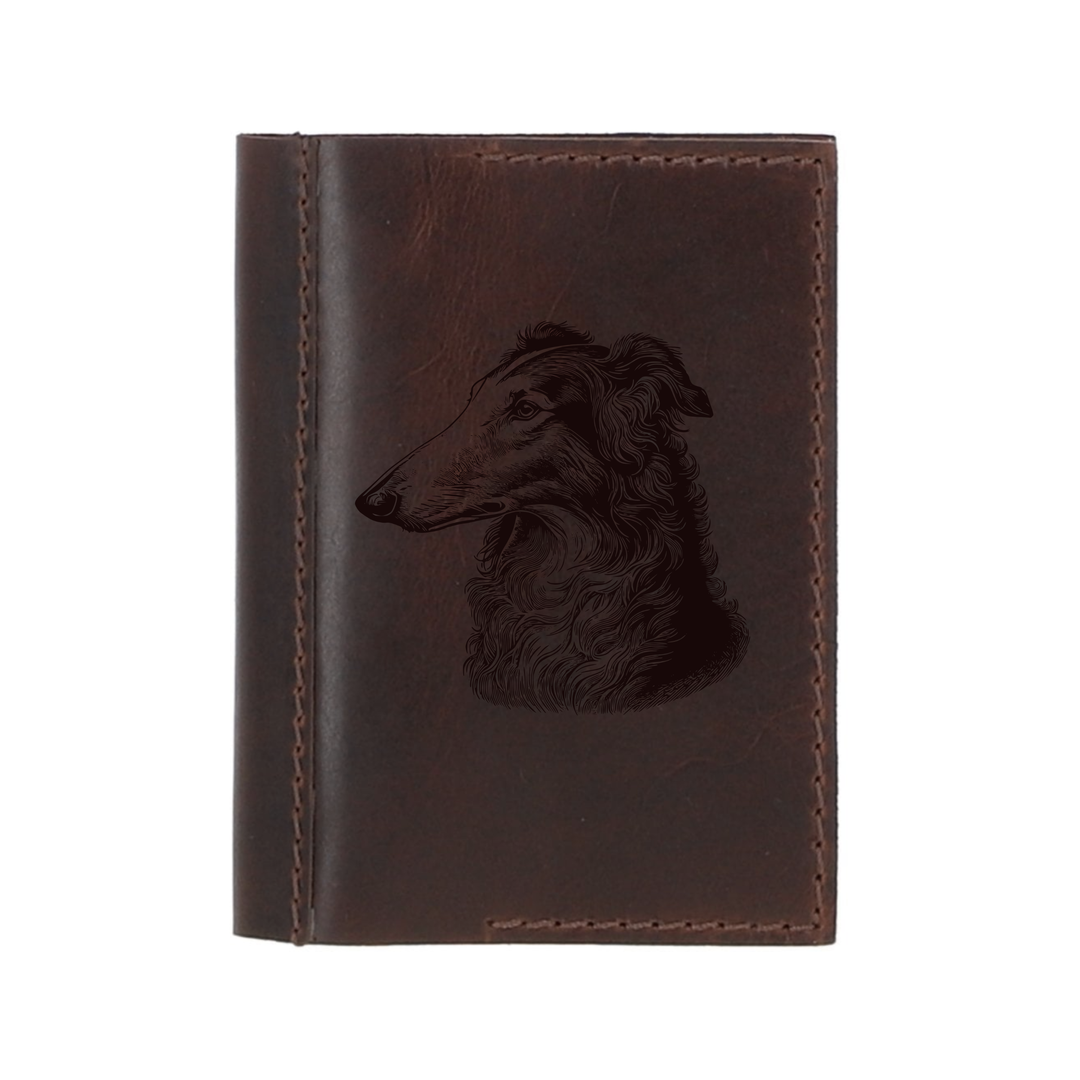 Personalised Borzoi SP Leather Sleeve & Notebook
