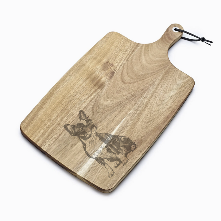 Personalised Boston Terrier SP Engraved Acacia Serving Board