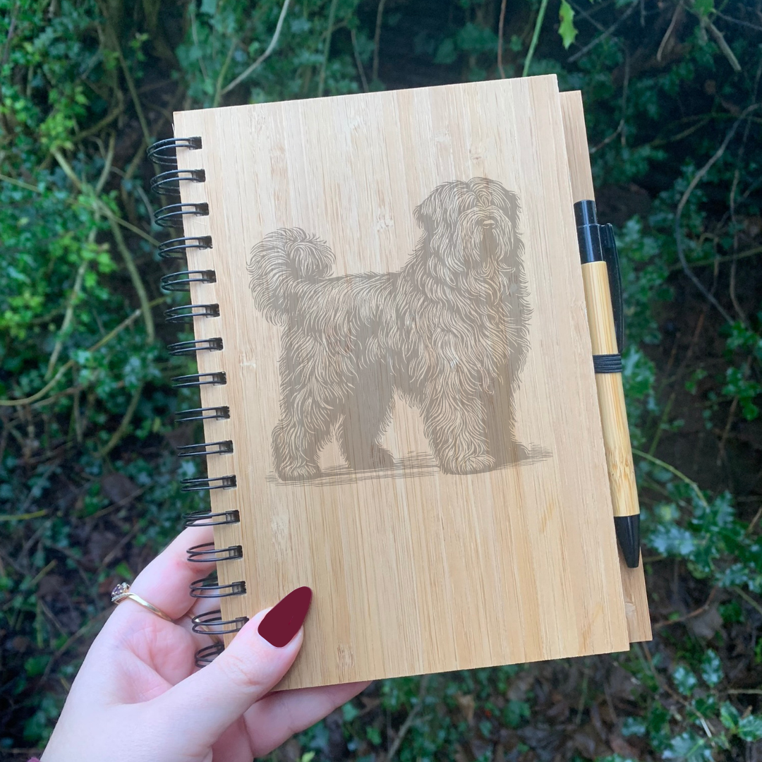 Bouvier Des Flandres Standing Illustration Engraved Notebook