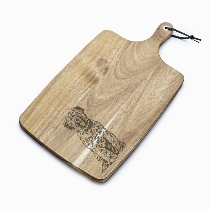 Personalised Bouvier Des Flandres Engraved Acacia Serving Board