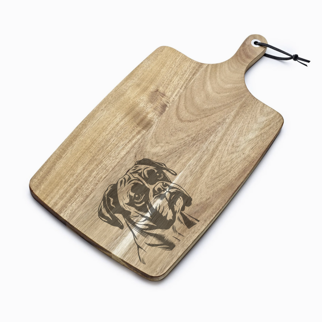 Personalised Boxer Engraved Acacia Serving Board