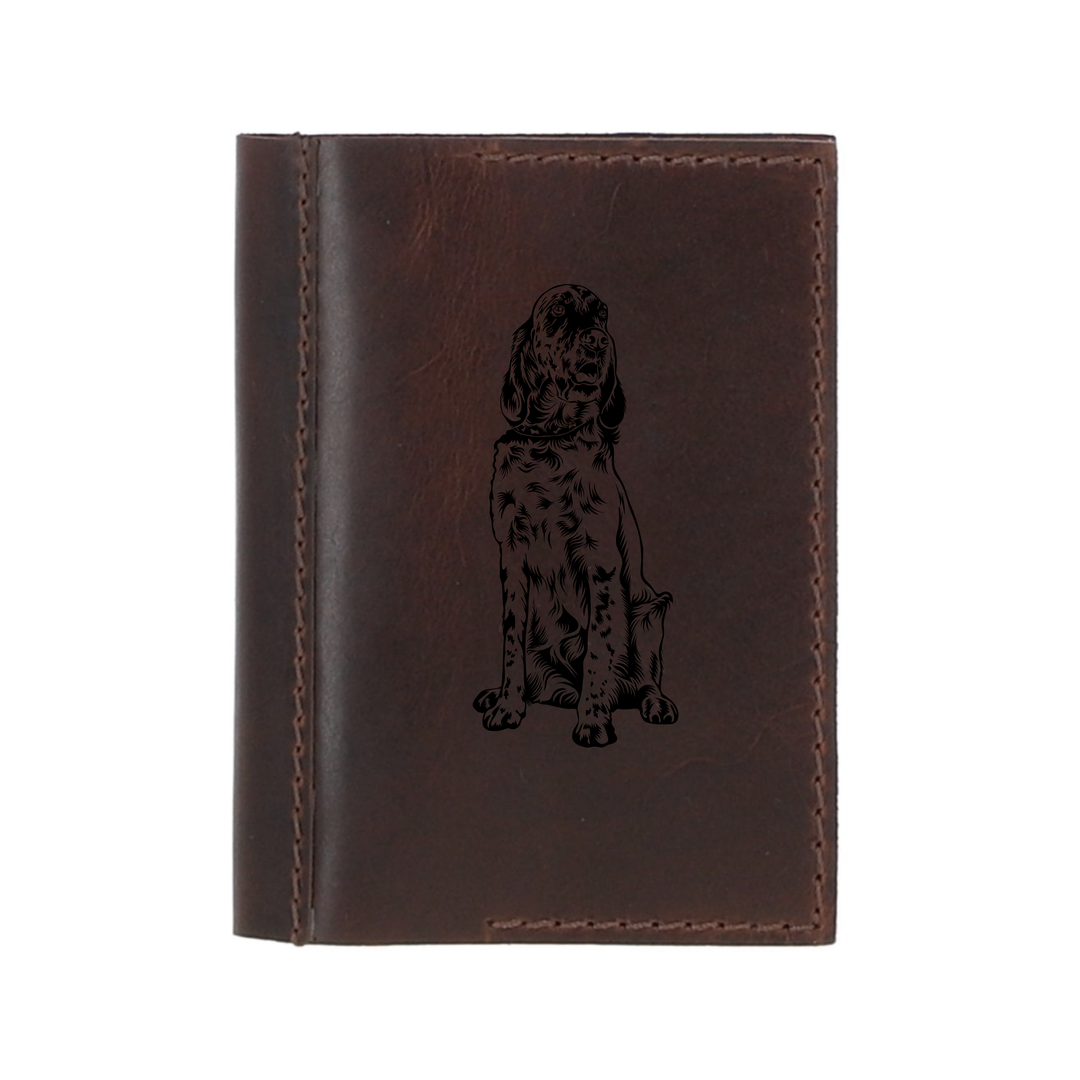 Personalised Bracco Italiano Leather Sleeve & Notebook