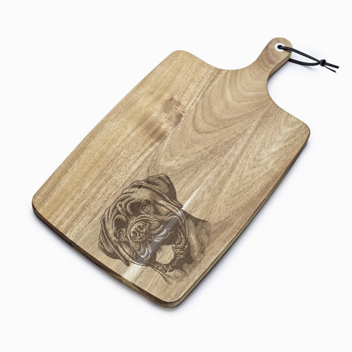 Personalised Bullmastiff Face Engraved Acacia Serving Board
