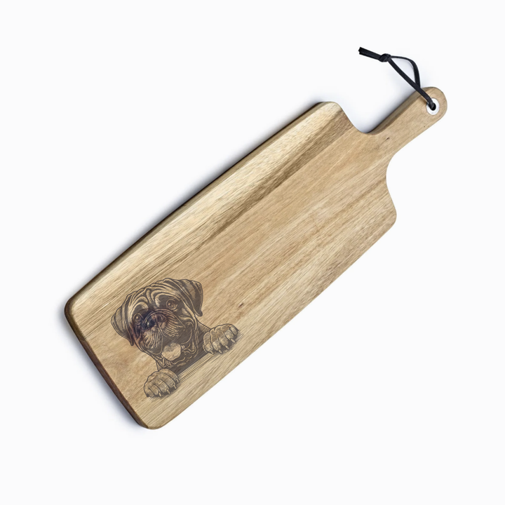 Personalised Bullmastiff Paw Engraved Acacia Serving Board