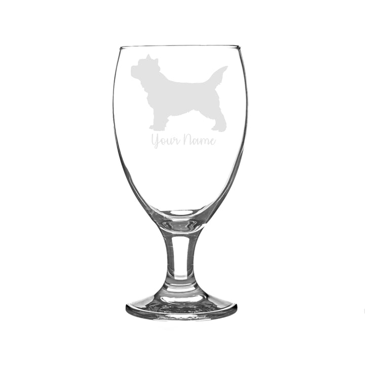 Personalised Cairn Terrier Craft Beer Snifter Glass