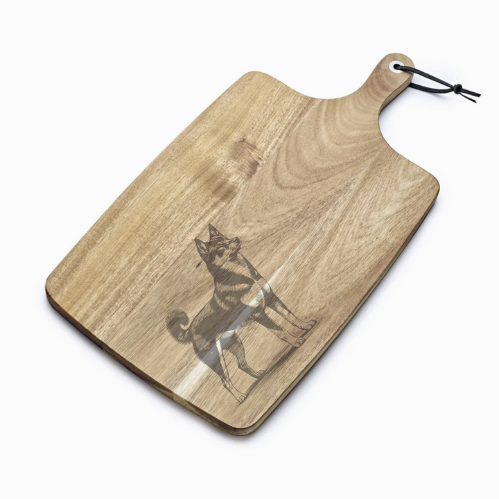 Personalised Canaan Dog Standing Engraved Acacia Serving Board