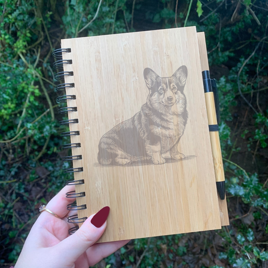 Cardigan Corgi Sitting R Illustration Engraved Notebook