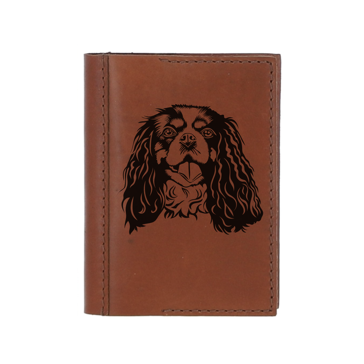 Personalised King Charles Cavalier Spaniel Leather Sleeve & Notebook