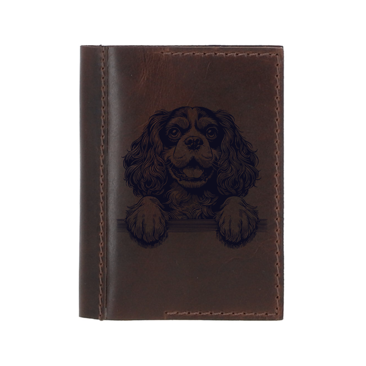 Personalised King Charles Cavalier Spaniel Paw Leather Sleeve & Notebook