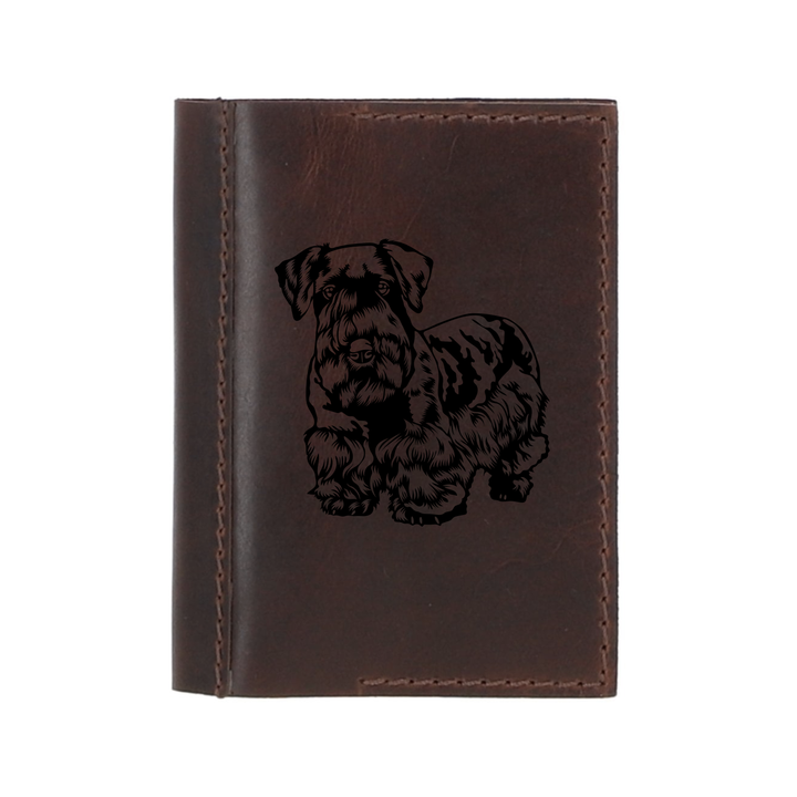 Personalised Cesky Terrier Stand Leather Sleeve & Notebook