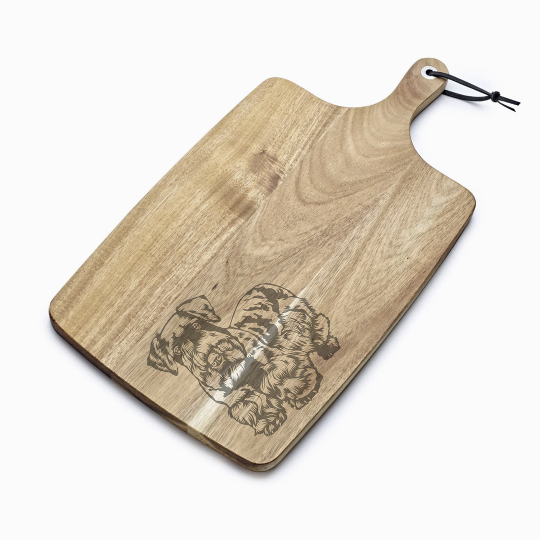 Personalised Cesky Terrier Engraved Acacia Serving Board