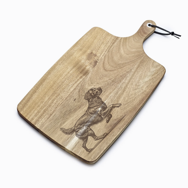 Personalised Running Chesapeake Bay Retriever Engraved Acacia Serving Board