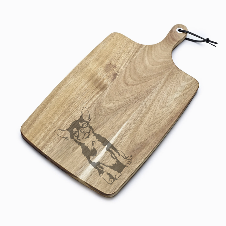 Personalised MultiColoured Chihuahua Engraved Acacia Serving Board