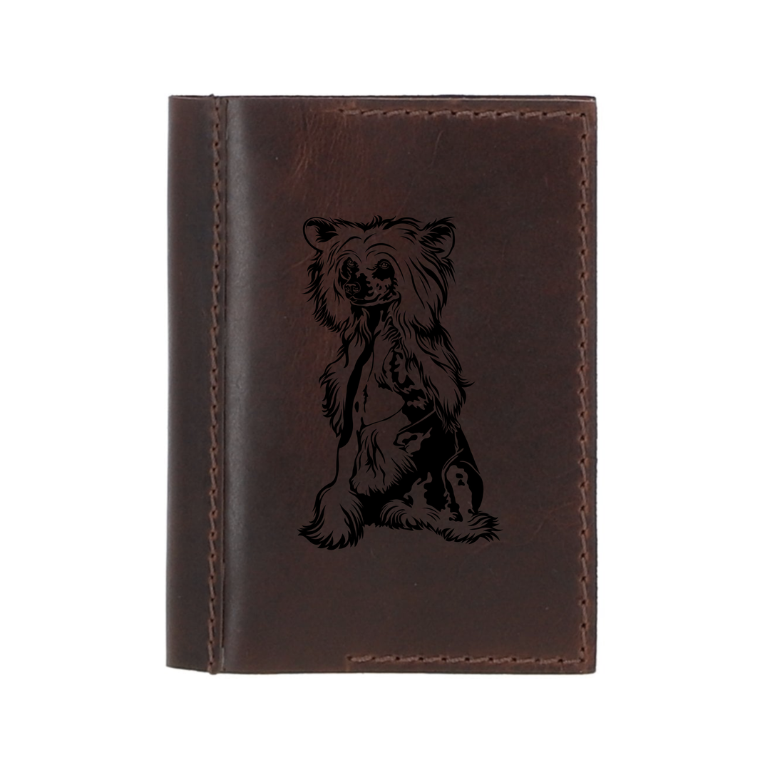 Personalised Chinese Crested Dog Leather Sleeve & Notebook