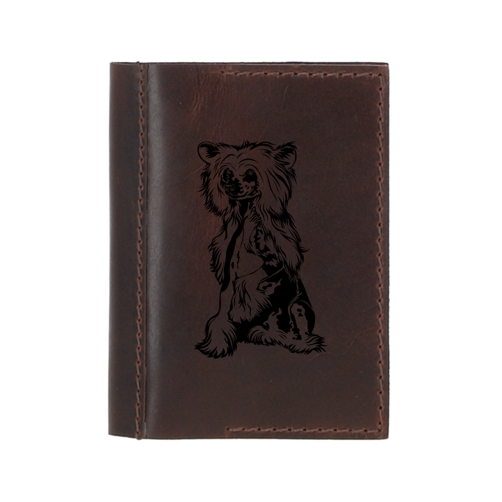 Personalised Chinese Crested Dog Leather Sleeve & Notebook