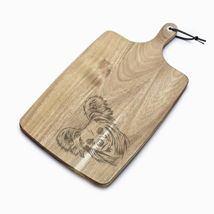 Personalised Chinese Crested Face Engraved Acacia Serving Board
